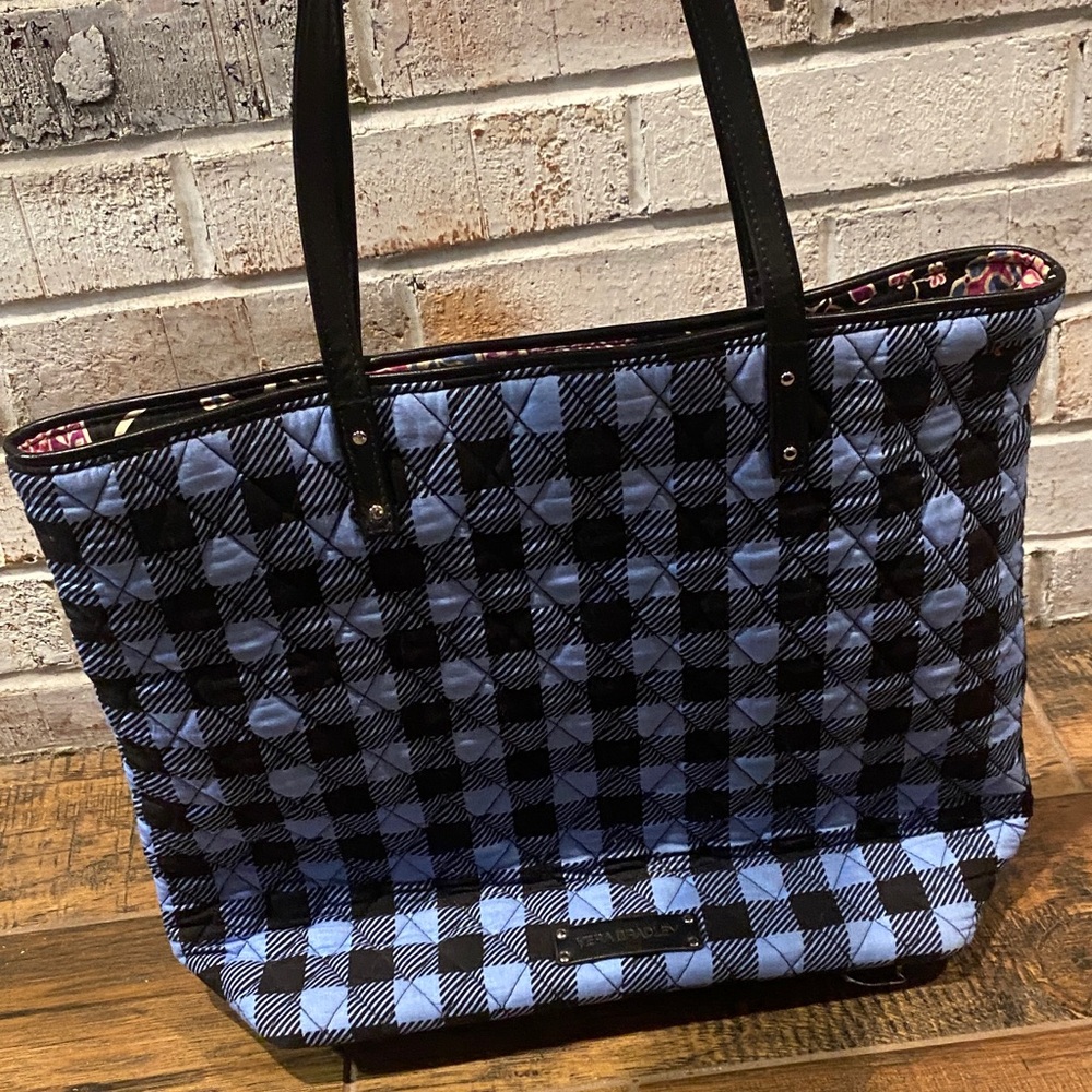 Vera Bradley Black and Blue Checkered Tote-rp